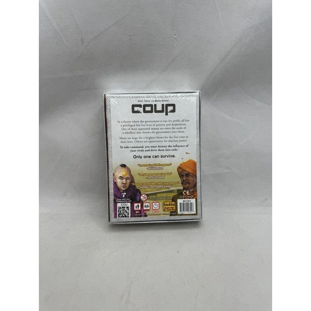Coup The Dystopian Universe Strategy Card Game Indie Boards Cards Rikki Tahta